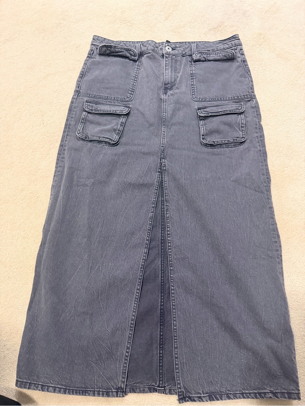 H&M Charcoal Cargo Maxi Skirt